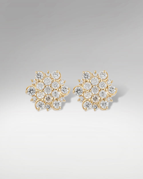 10kt Yellow Gold Floral Diamond Studs at Lucid Diamond Co | Fine Jewelry in Dallas