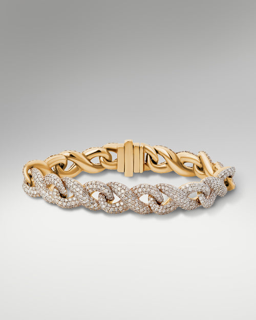 10k Yellow Gold Infinity Link Diamond Bracelet at Lucid Diamond Co.