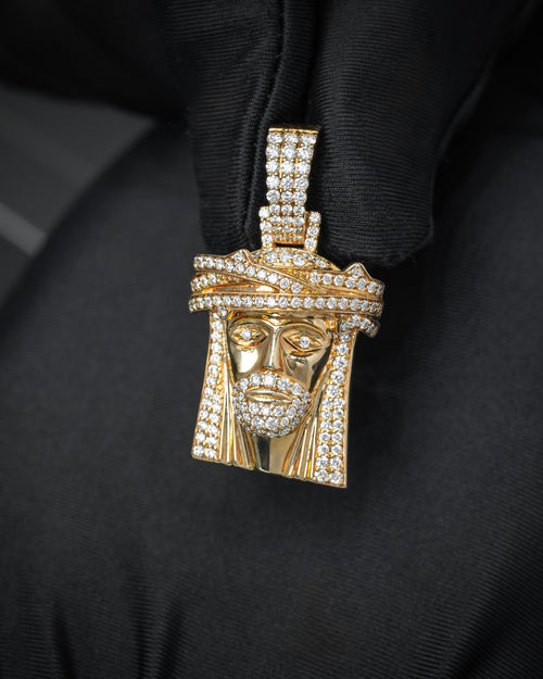 10k Yellow Gold Jesus Pendant at Lucid Diamond Co.