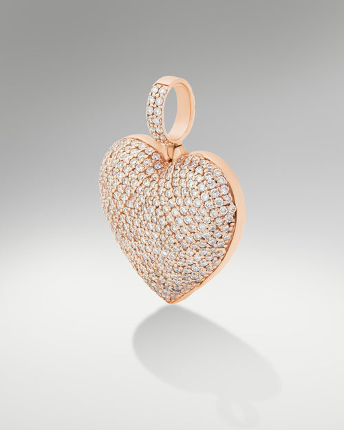 14k Rose Gold Heart Pendant at Lucid Diamond Co