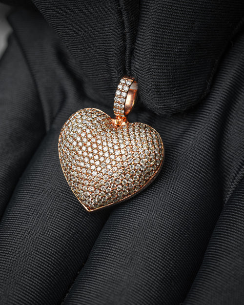 14k Rose Gold Heart Pendant at Lucid Diamond Co.