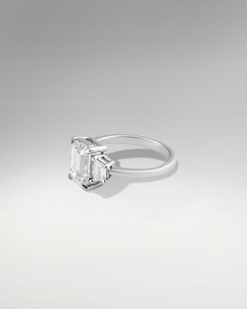 14k White Gold 2.12ct Emerald Cut Engagement Ring at Lucid Diamond Co.