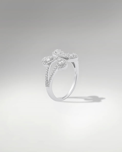 14k White Gold Butterfly Diamond Ring at Lucid Diamond Co. in Dallas