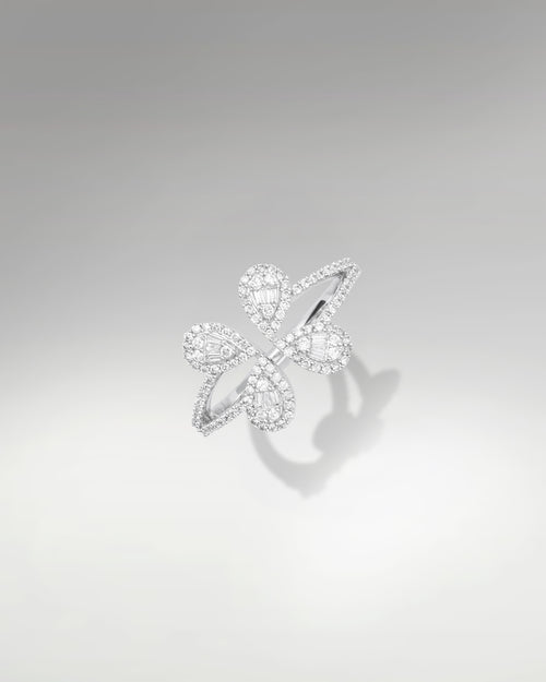 14k White Gold Butterfly Diamond Ring at Lucid Diamond Co. in Dallas