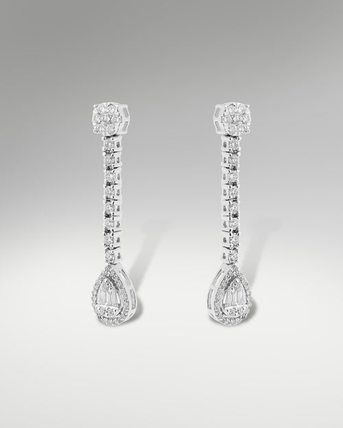 14k White Gold Custom Earrings at Lucid Diamond Co.