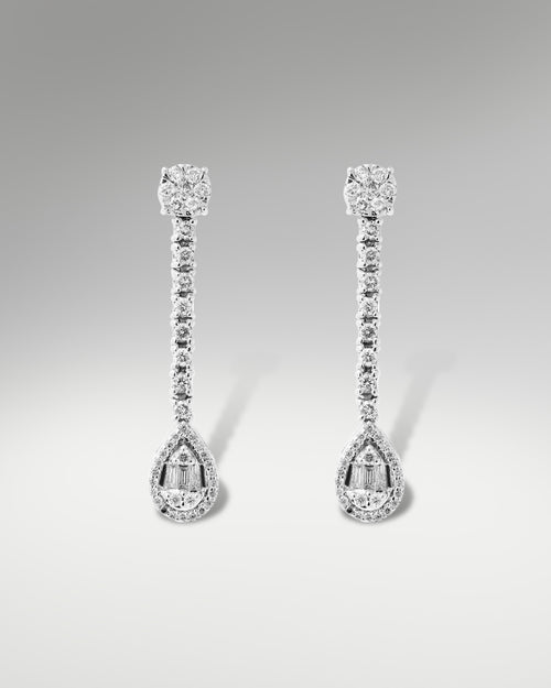 14k White Gold Custom Earrings at Lucid Diamond Co.