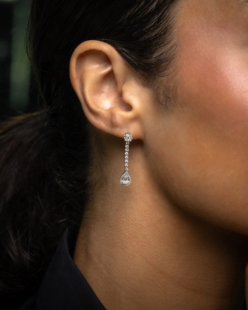 14k White Gold Custom Earrings at Lucid Diamond Co.