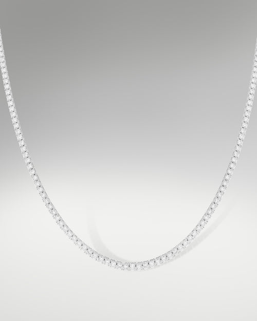 14k White Gold Tennis Necklace at Lucid Diamond Co.