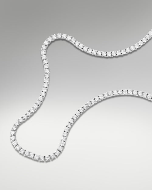 14k White Gold Tennis Necklace at Lucid Diamond Co.