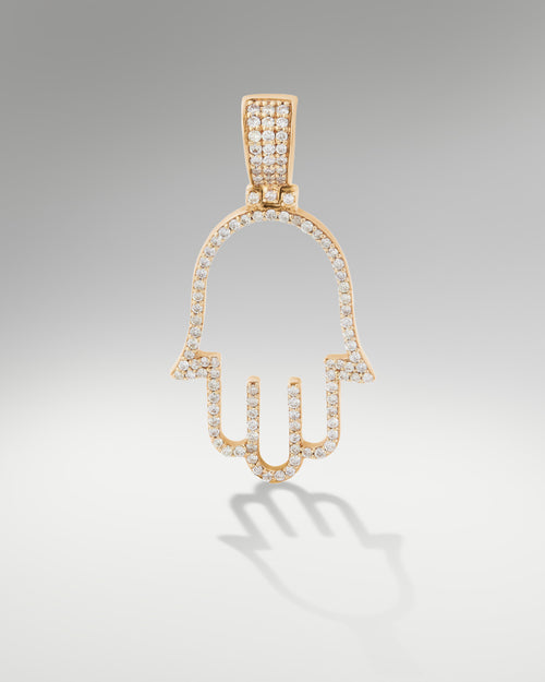 14k Yellow Gold Hamsa Pendant at Lucid Diamond Co.