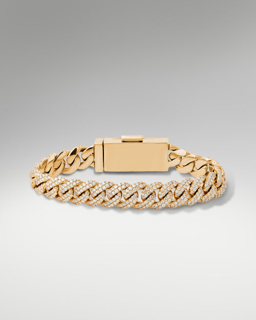 Yellow Gold Miami Cuban Link Diamond Bracelet | Lucid Diamond Co Dallas, Texas