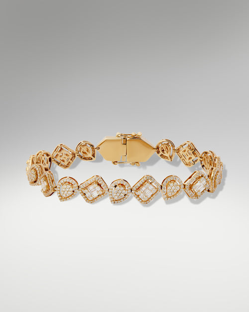 Yellow Gold Multi-Shape Diamond Bracelet | Lucid Diamond Co Dallas, TX