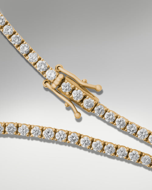 14k Yellow Gold Tennis Necklace at Lucid Diamond Co.