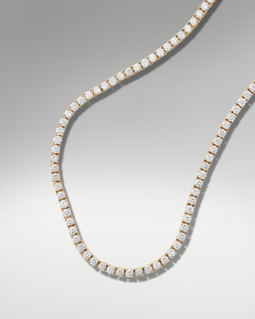 14k Yellow Gold Tennis Necklace at Lucid Diamond Co.