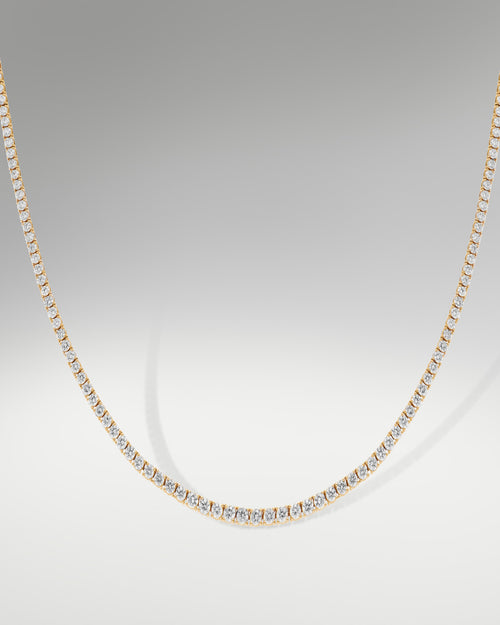 14k Yellow Gold Tennis Necklace at Lucid Diamond Co.