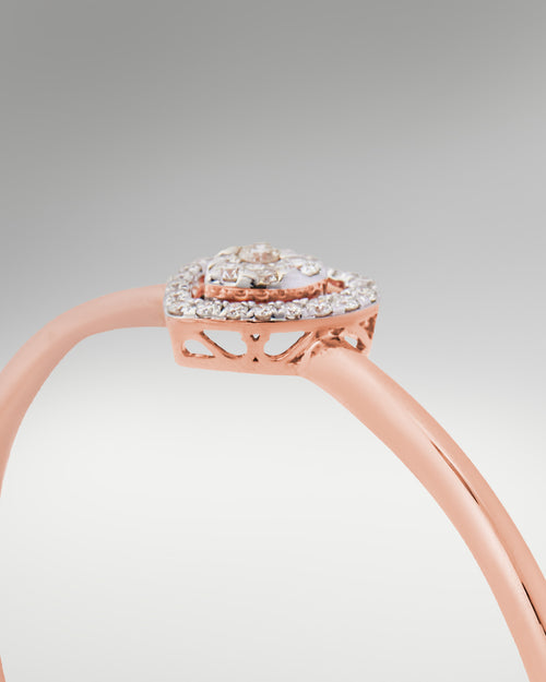 18k Rose Gold Diamond Heart Bangle at Lucid Diamond Co. | Fine Jewelry in Dallas