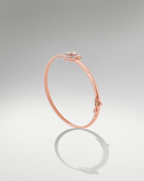 18k Rose Gold Diamond Heart Bangle at Lucid Diamond Co. in Dallas