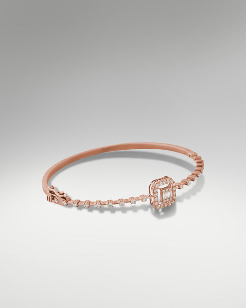 18k Rose Gold Women's Fancy Diamond Bangle at Lucid Diamond Co. in Dallas
