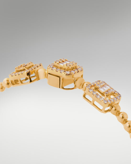 18k Yellow Gold Women's Fancy 0.61ct Diamond Bangle | Fine Jewelry at Lucid Diamond Co.