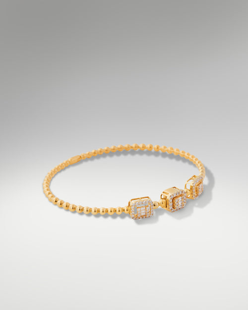 18k Yellow Gold Women's Fancy 0.61ct Diamond Bangle at Lucid Diamond Co. in Dallas