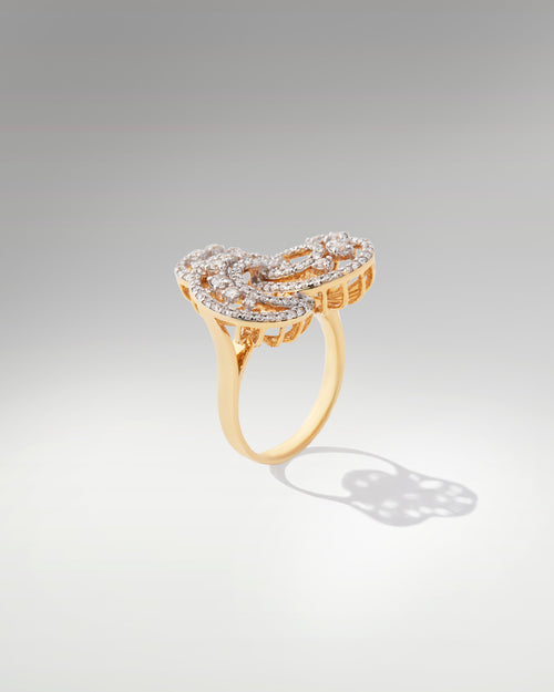 18k Yellow Gold Women's Fancy Diamond Ring at Lucid Diamond Co. Jewelry