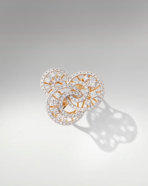 18k Yellow Gold Women's Fancy Diamond Ring at Lucid Diamond Co. Jewelry