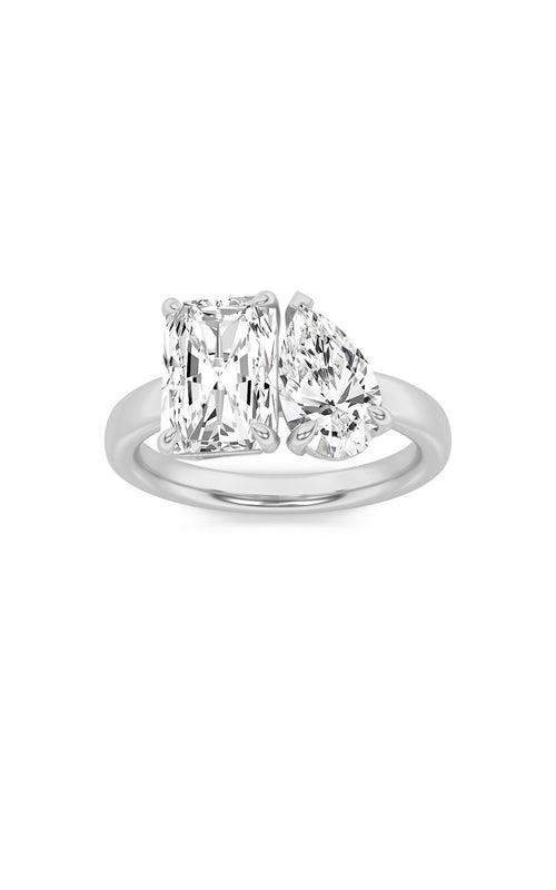 3CTW Radiant Shaped Lab Grown Diamond (F/VS) Toi et Moi Fashiion Ring in 14K Gold