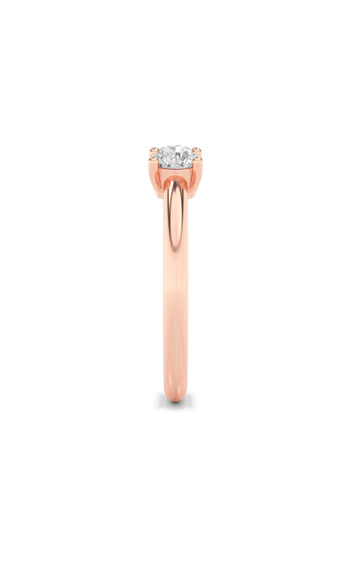 0.75CTW Round Shaped Lab Grown Diamond (F/VS) Three Stone Band Ring in 14K Gold