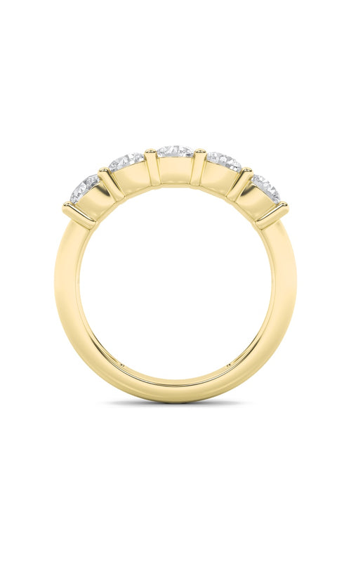 1.5CTW Round Shaped Lab Grown Diamond (F/VS) Five Stone Band Ring in 14K Gold
