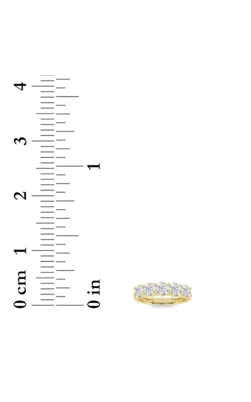 1.5CTW Round Shaped Lab Grown Diamond (F/VS) Five Stone Band Ring in 14K Gold