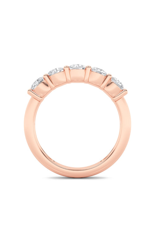 1.5CTW Round Shaped Lab Grown Diamond (F/VS) Five Stone Band Ring in 14K Gold