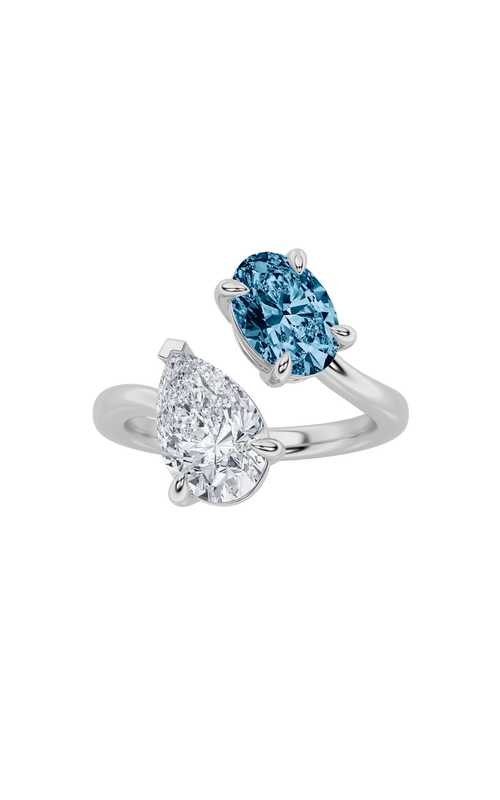 3CTW Oval Shaped Lab Grown Diamond (F/VS) Toi et Moi Fashiion Ring in 14K Gold