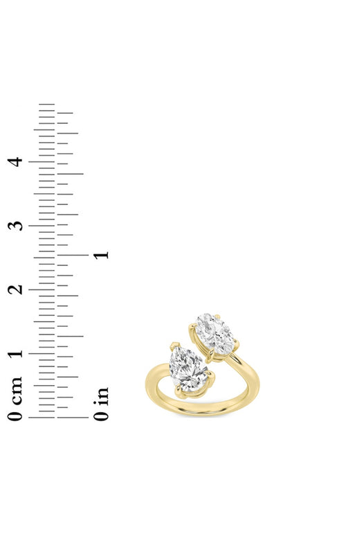 3CTW Oval Shaped Lab Grown Diamond (F/VS) Toi et Moi Fashiion Ring in 14K Gold