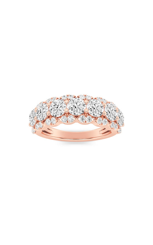 2CTW Round Shaped Lab Grown Diamond (F/VS) Multi Stone Band Ring in 14K Gold