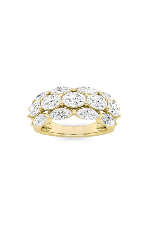3CTW Oval Shaped Lab Grown Diamond (F/VS) Multi Stone Band Ring in 14K Gold
