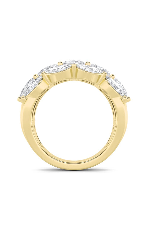 3CTW Oval Shaped Lab Grown Diamond (F/VS) Multi Stone Band Ring in 14K Gold