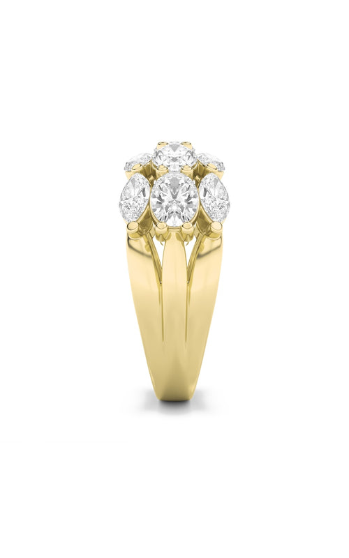 3CTW Oval Shaped Lab Grown Diamond (F/VS) Multi Stone Band Ring in 14K Gold