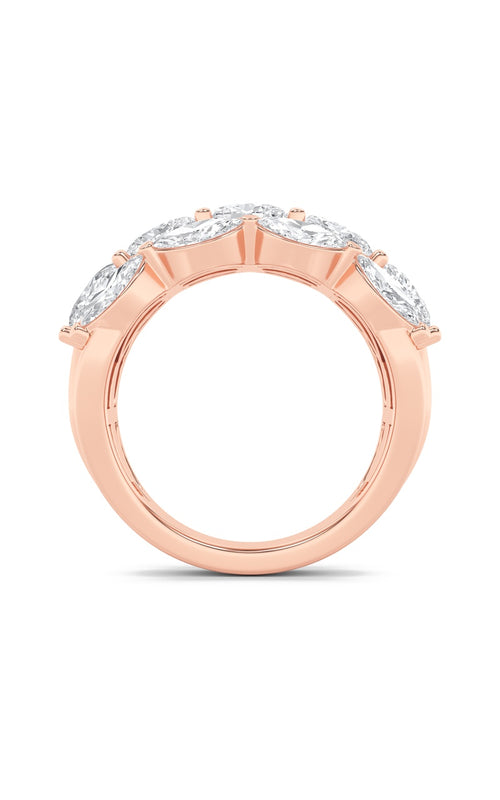 3CTW Oval Shaped Lab Grown Diamond (F/VS) Multi Stone Band Ring in 14K Gold