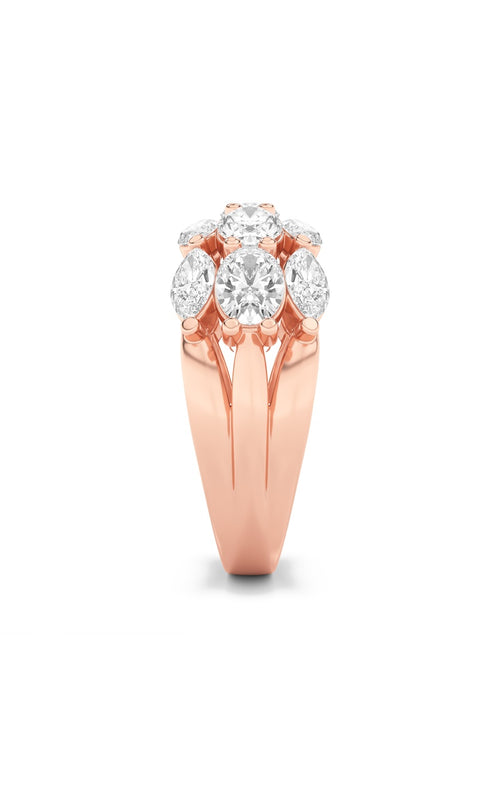 3CTW Oval Shaped Lab Grown Diamond (F/VS) Multi Stone Band Ring in 14K Gold