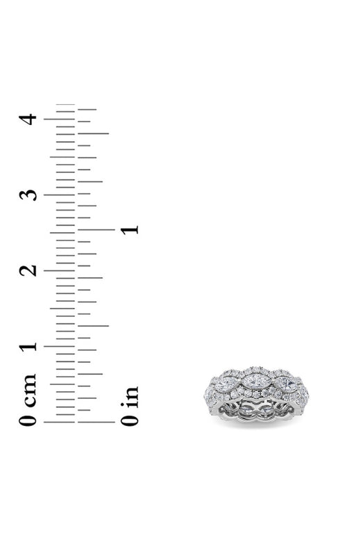 4CTW Marquise Shaped Lab Grown Diamond (F/VVS) Eternity Band Ring in 14K Gold