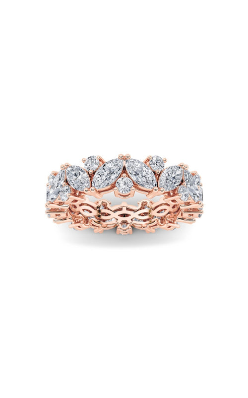 3CTW Marquise Shaped Lab Grown Diamond (F/VVS) Eternity Band Ring in 14K Gold