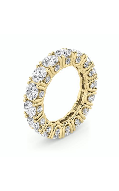 7CTW Round Shaped Lab Grown Diamond (F/VS) Eternity Band Ring in 14K Gold