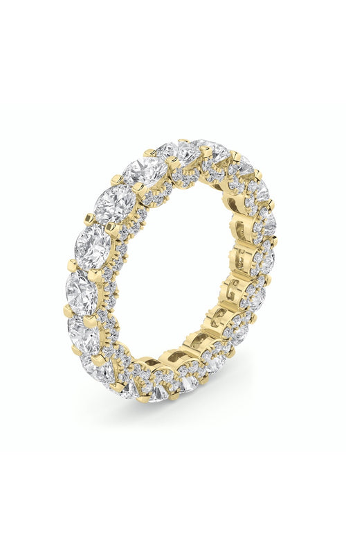 5CTW Round Shaped Lab Grown Diamond (F/VS) Eternity Band Ring in 14K Gold