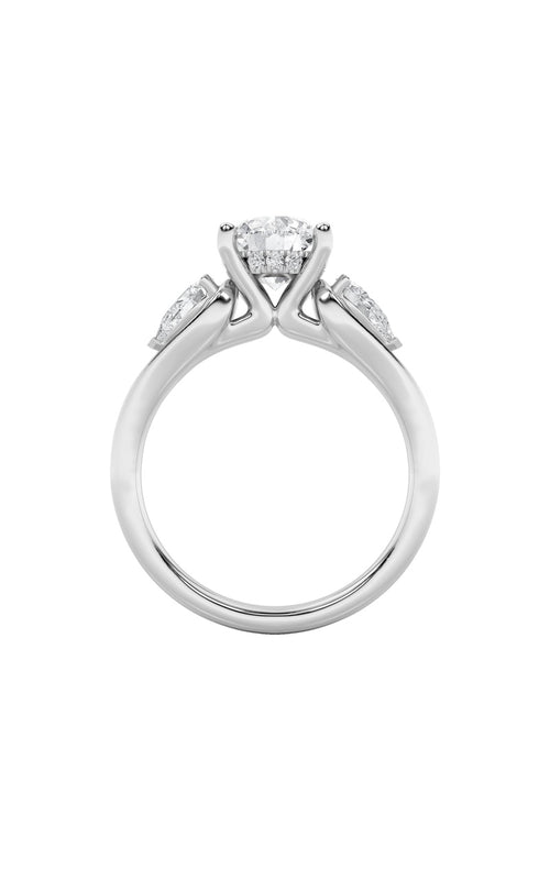 2CTW Round Shaped Lab Grown Diamond (F/VS) Accented Three Stone Ring in 14K Gold