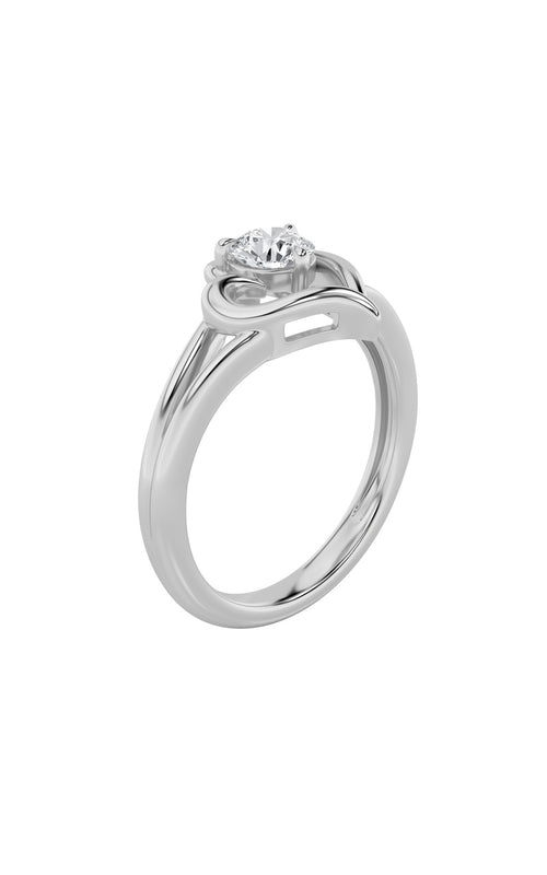 0.5CTW Round Shaped Lab Grown Diamond (F/VS) Heart Shaped Ring in 14K Gold