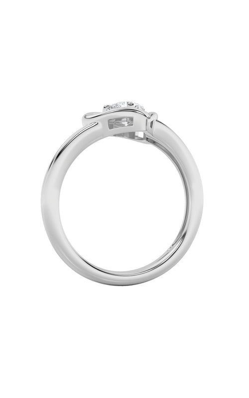 0.5CTW Round Shaped Lab Grown Diamond (F/VS) Heart Shaped Ring in 14K Gold