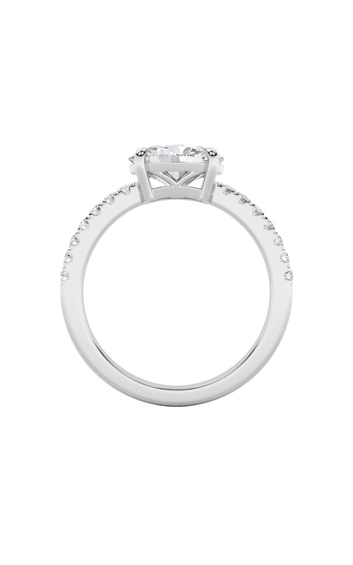 1.5CTW Oval Shaped Lab Grown Diamond (F/VS) East West Accented Ring in 14K Gold