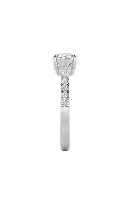 1.5CTW Oval Shaped Lab Grown Diamond (F/VS) East West Accented Ring in 14K Gold
