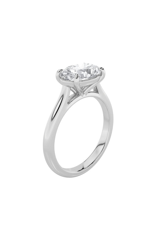 2CTW Oval Shaped Lab Grown Diamond (F/VS) East West Accented Ring in 14K Gold