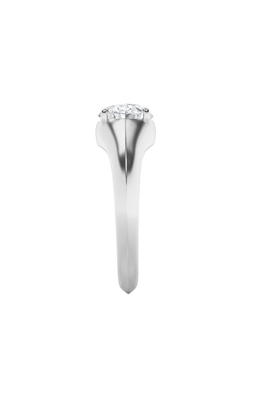 2CTW Oval Shaped Lab Grown Diamond (F/VS) East West Solitaire Ring in 14K Gold